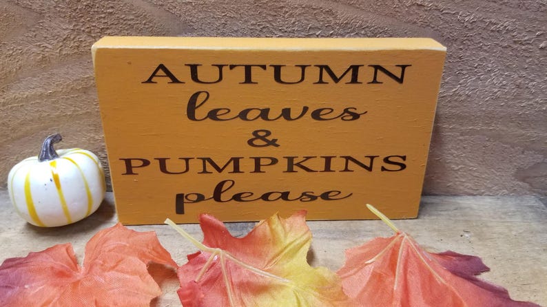 Autumn Leaves and Pumpkins Please Wooden Sign Orange and Brown - Etsy