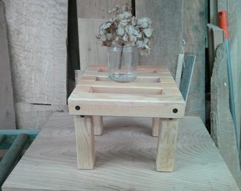wood plant stand table