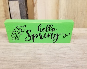 hello spring wood spring sign spring decoration
