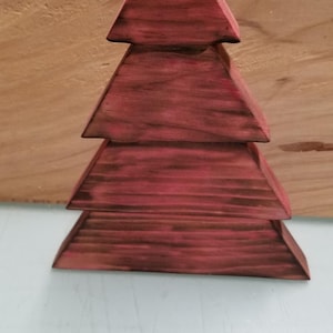 red wooden Christmas tree