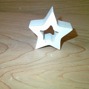 1 3/4 white wooden star