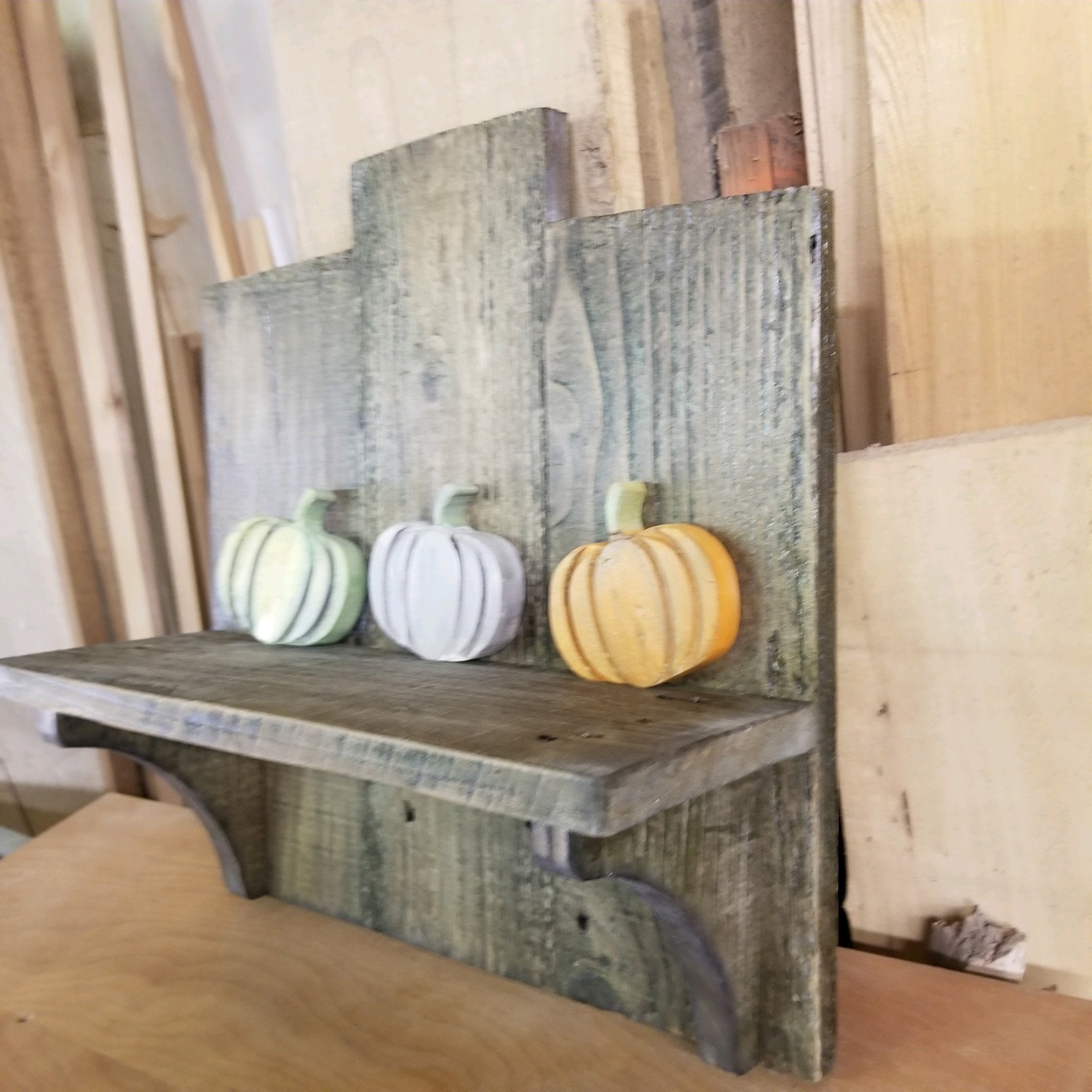 Farmhouse rustic barn wood shelf Etsy