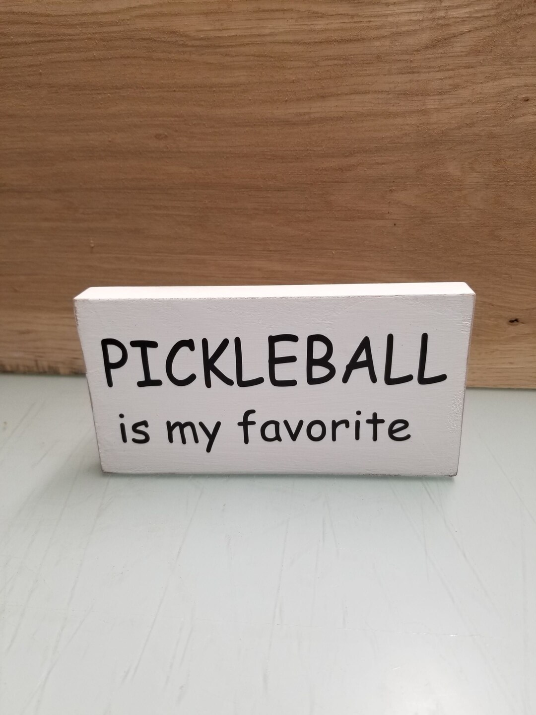 Pickleball is My Favorite Wood Sign White Block Black Lettering 6 ...