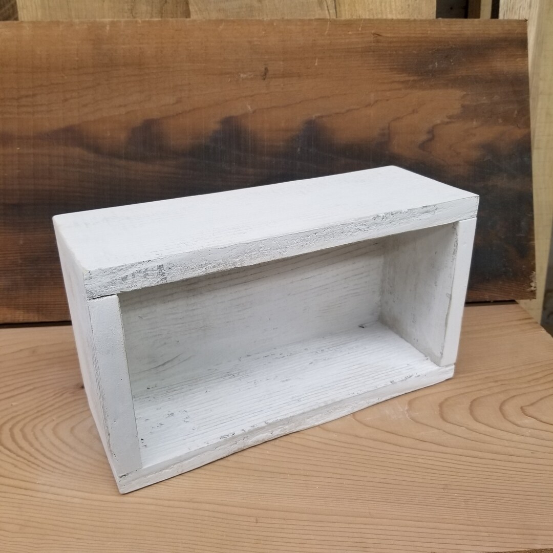Rustic Barnwood Box Reclaimed Wood Box White Box Display Box Farmhouse