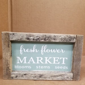 fresh flower market wood sign spring wood sign farmhouse spring wood sign rustic wood sign gift for anyone