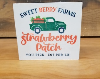 summer wooden sign sweet berry farms strawberry patch summer farmhouse wood sign
