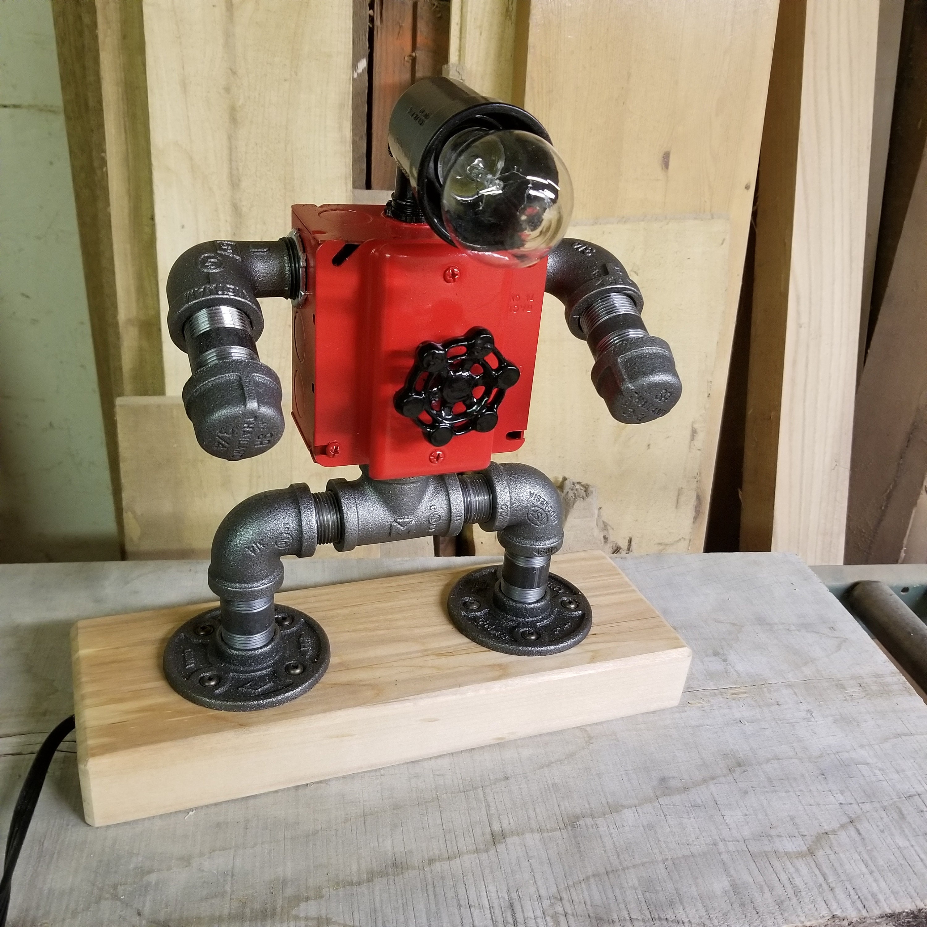 Industrial Desk Lamp Steampunk Table Lamp Robot Lamp Black Pipe