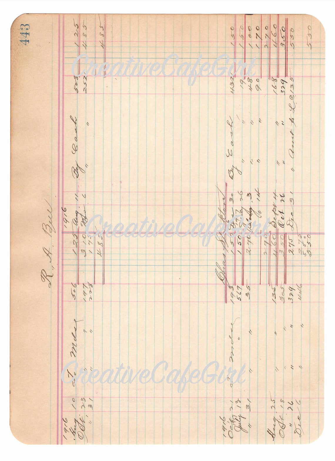 INSTANT DOWNLOAD Bank Ledger DIGITAL Print No. 11236 - Etsy