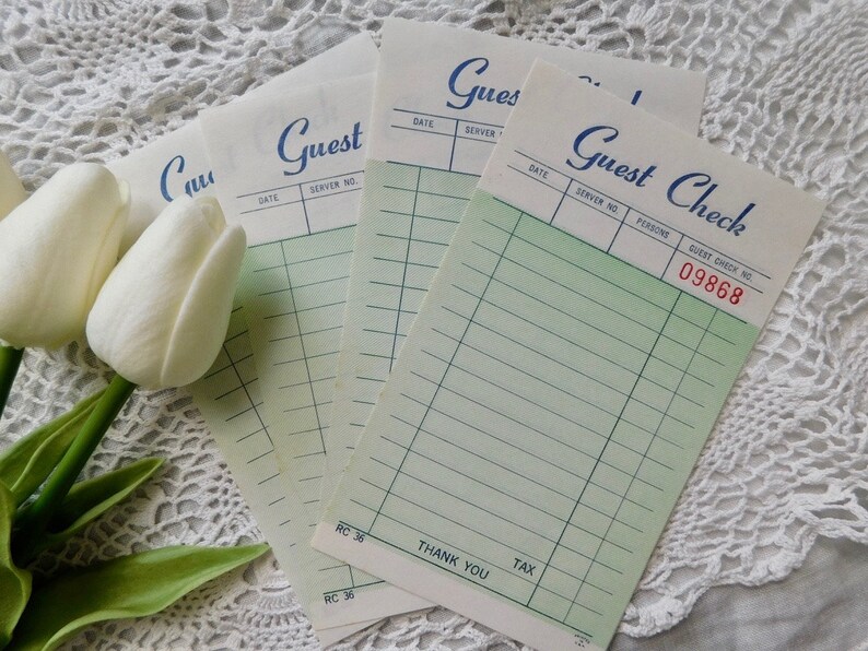 Vintage Guest Checks Set of 10 C2 Etsy