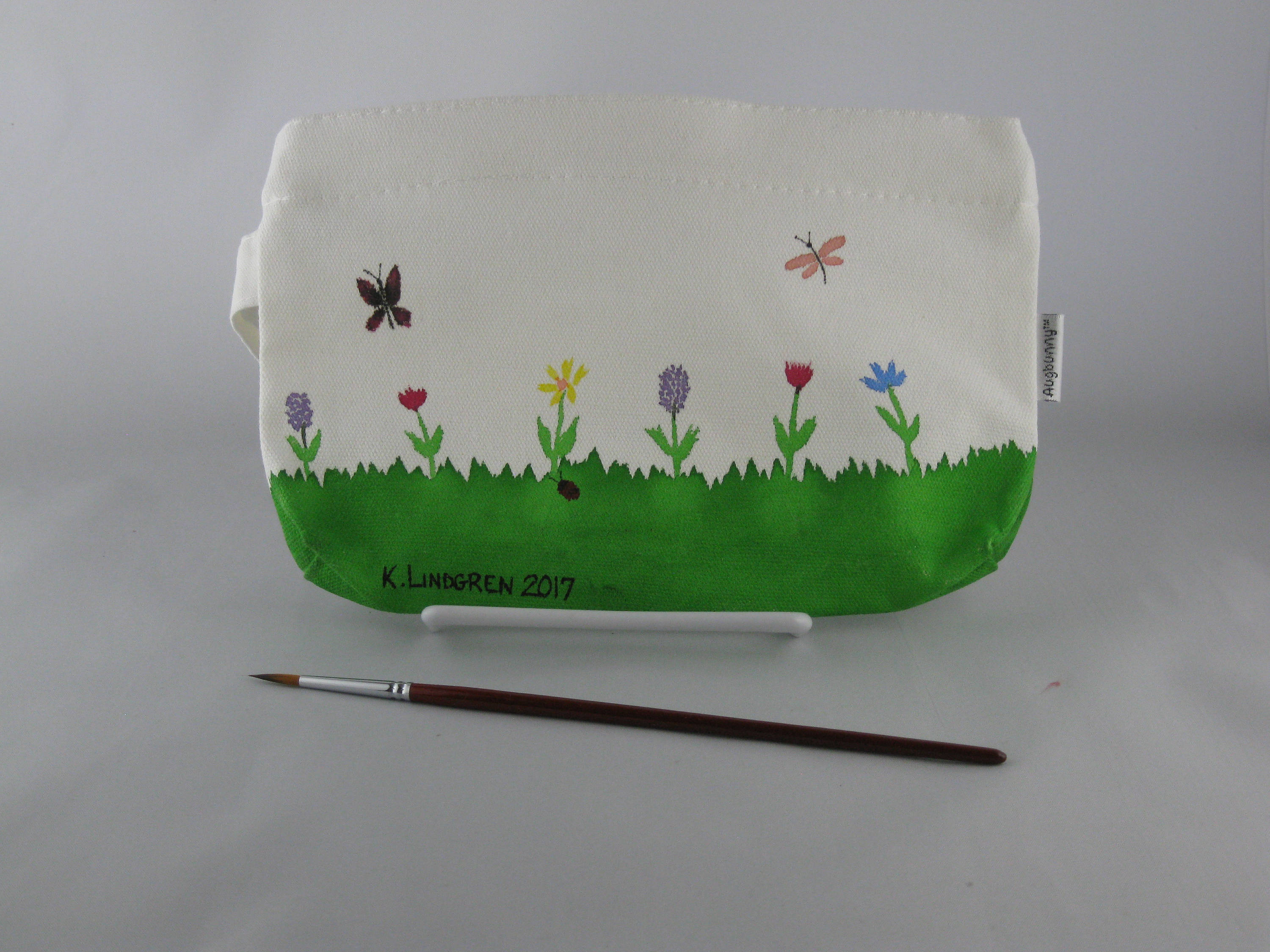 Hand Painted Canvas Bag / Makeup Bag / Organizer Bag Etsy Australia