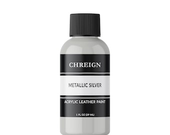 Chreign Acrylic Leather Paint, Metallic Silver - Sneaker & Shoe Paint 1 oz.