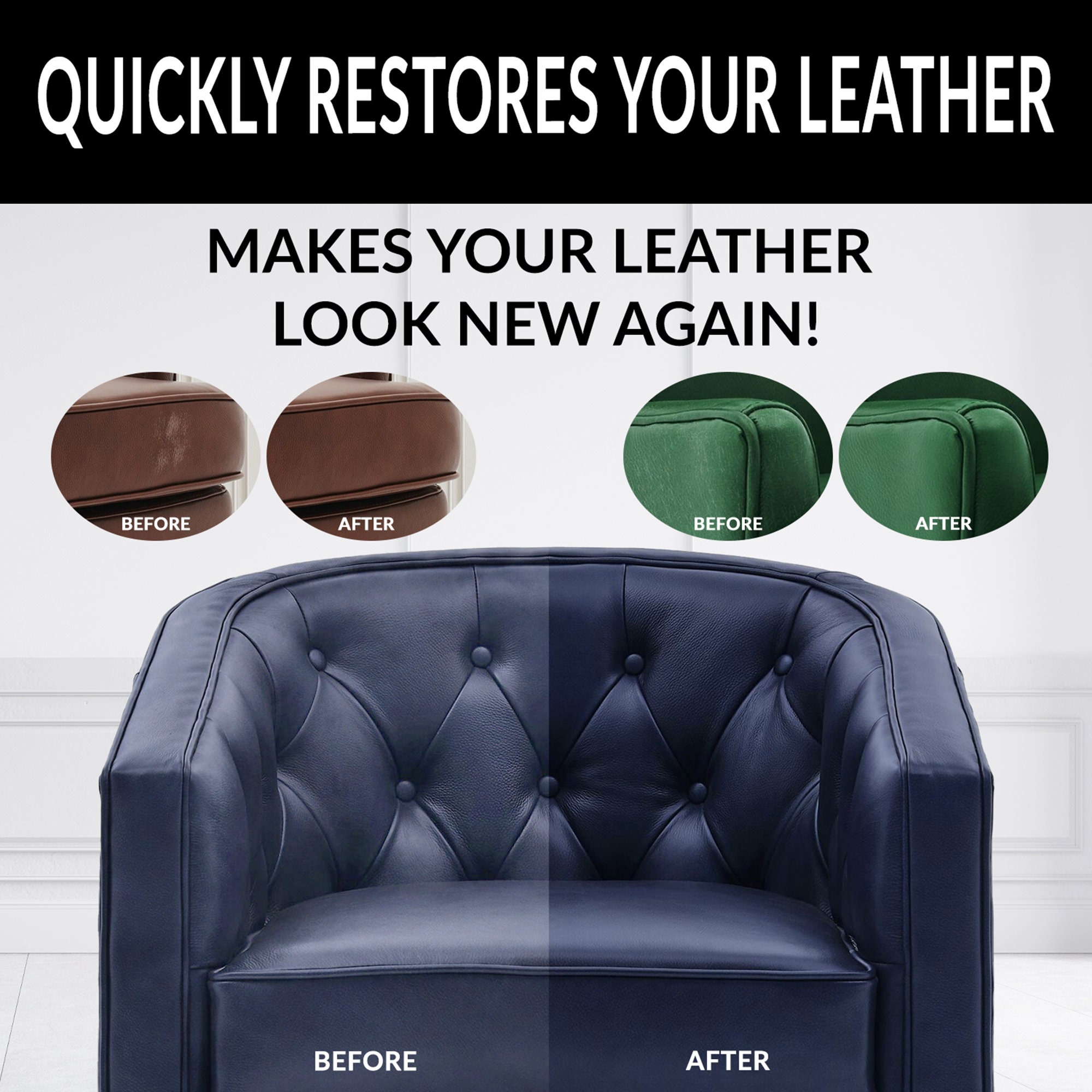 Leather Repair Color Restorer, Light Blue, Couch Bag Sofa