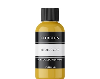Chreign Acrylic Leather Paint, Metallic Gold - Sneaker & Shoe Paint 1 oz.