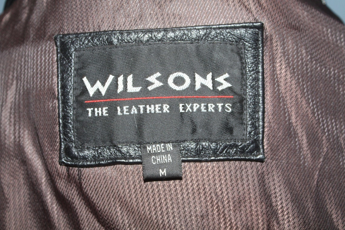 Vintage Wilsons Leather Experts Black Leather 6 Pocket Belted Etsy