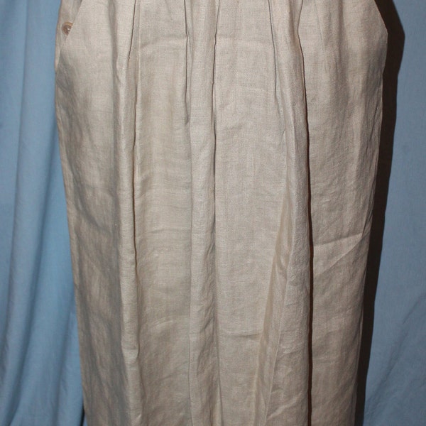 Lloyd Williams - A Line- Sand Colored -100% Linen- Skirt -Womens Sz 10-