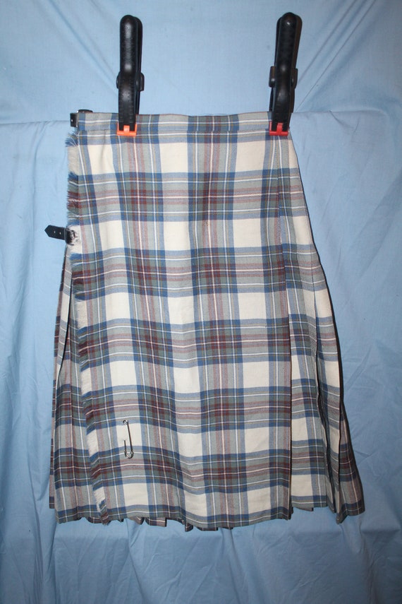 Genuine Blue & White Tartan Kilt Glen Shiel Pure N