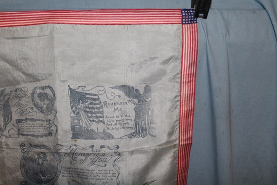 WWI  Silk Handkerchief Forget Me Not, Remember Me… - image 4