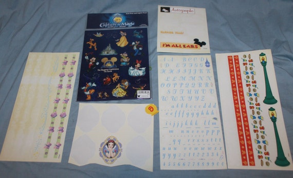 Large Lot Disney Scrapbooking Supplies - Stickers, Paper, & More