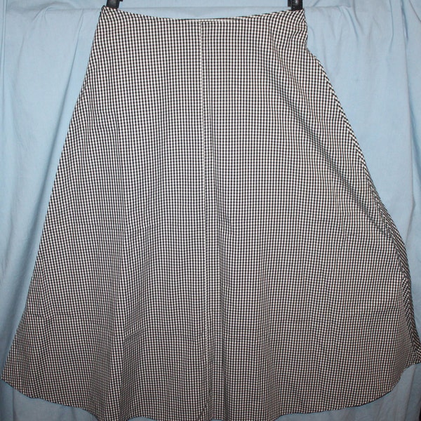 Vtg Liz Claiborne Maxi Skirt Black & White Check 100% Cotton Liz Sport Size 10