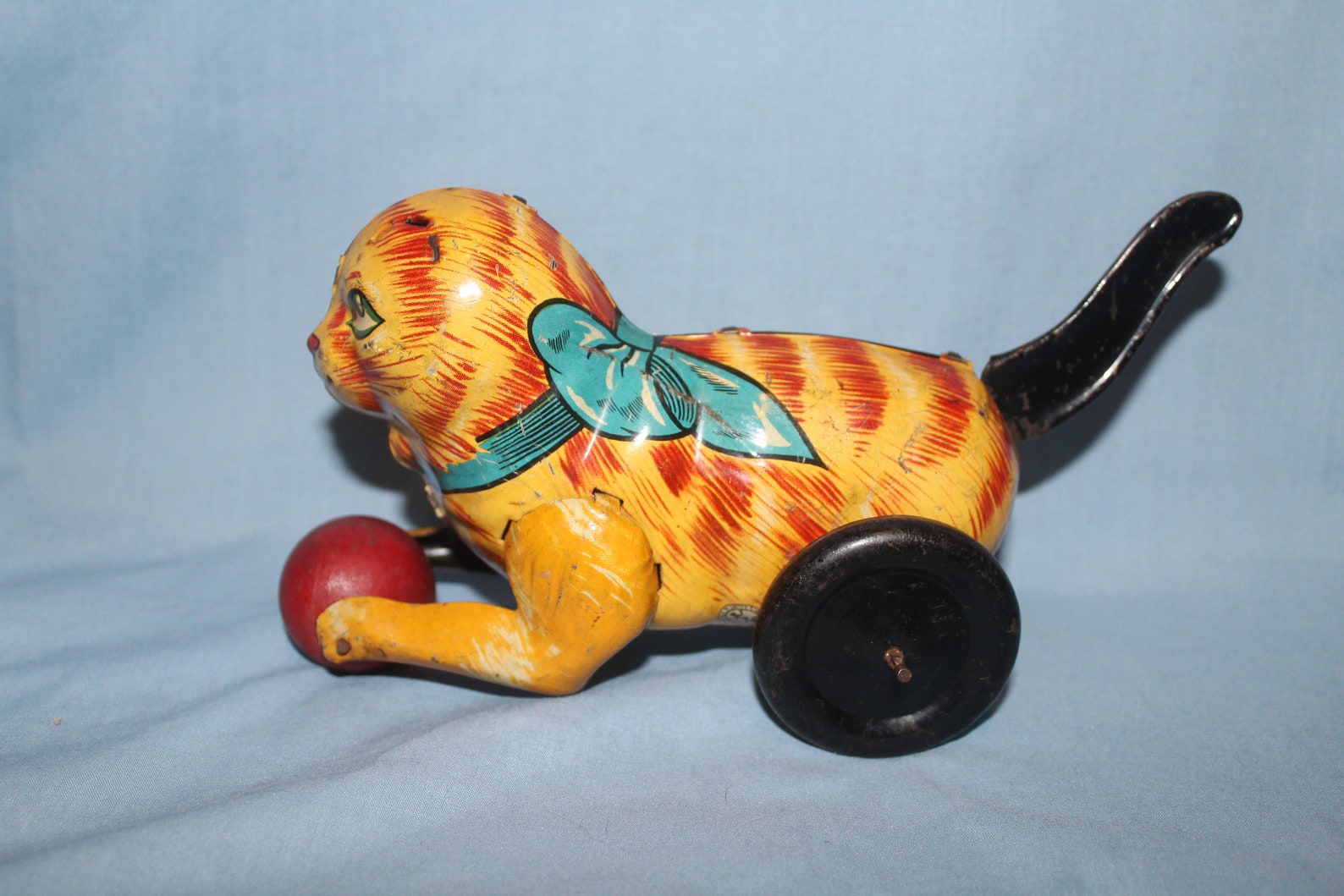 Vintage Lithographed 1940's Marx Tin Friction Toy Cat with Etsy