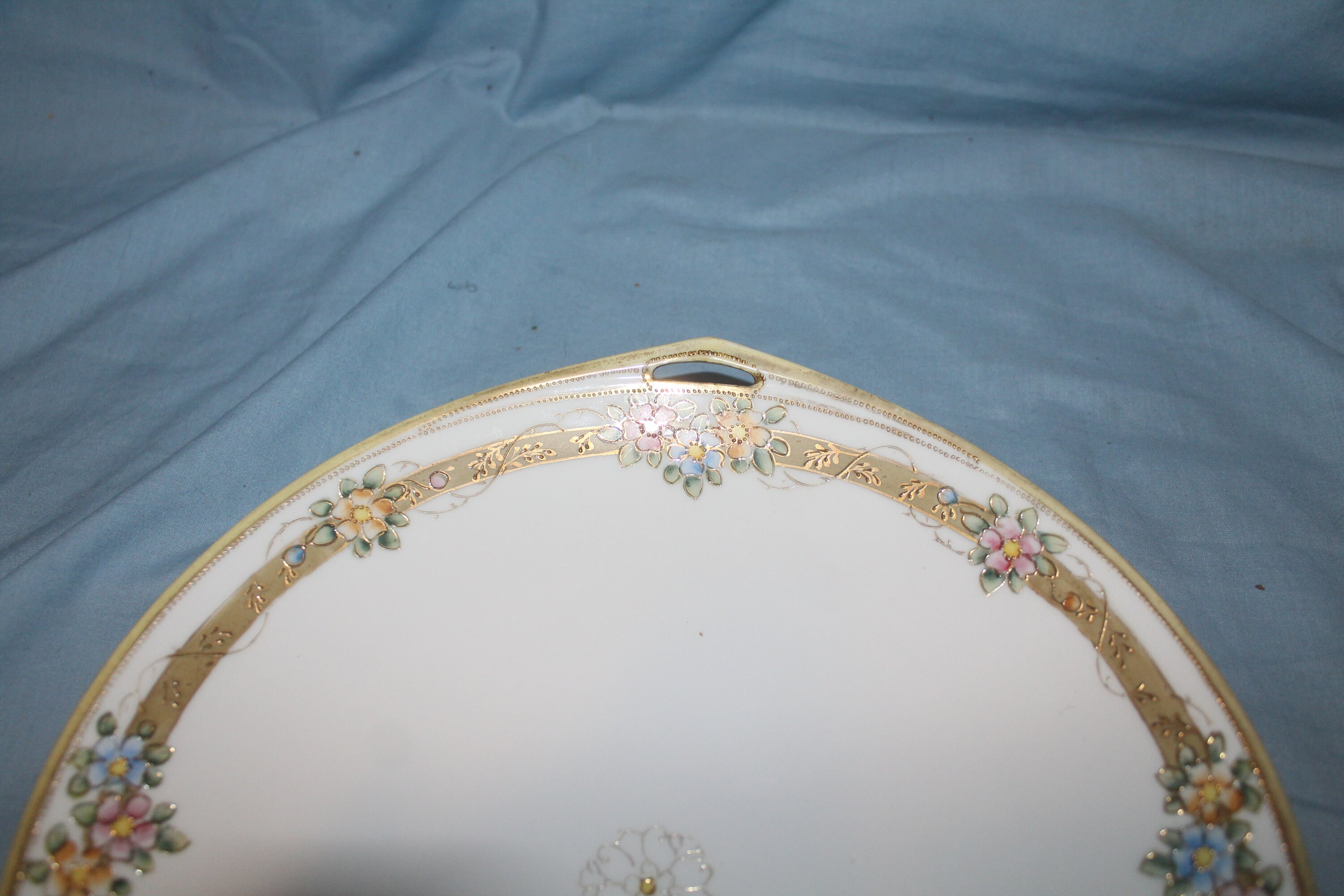 Antique Hand Painted Nippon Green M Mark 2 Handled Plate W/ Etsy UK