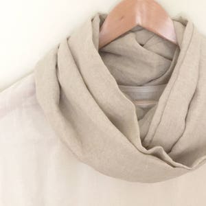 Japanese Linen Infinity Scarf/linen loop scarf/ linen snood scarf/ natural linen scarf/ lightweight linen scarf/summer linen scarf