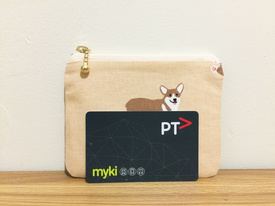 Corgi coin purse/small zipper pouch/dog print fabric coin | Etsy