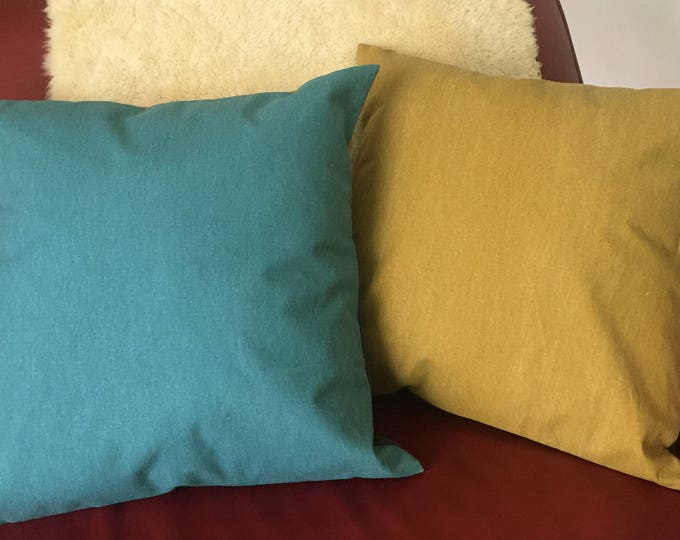 Set of 2 Mustard Cushion Cover/teal Cushion Etsy