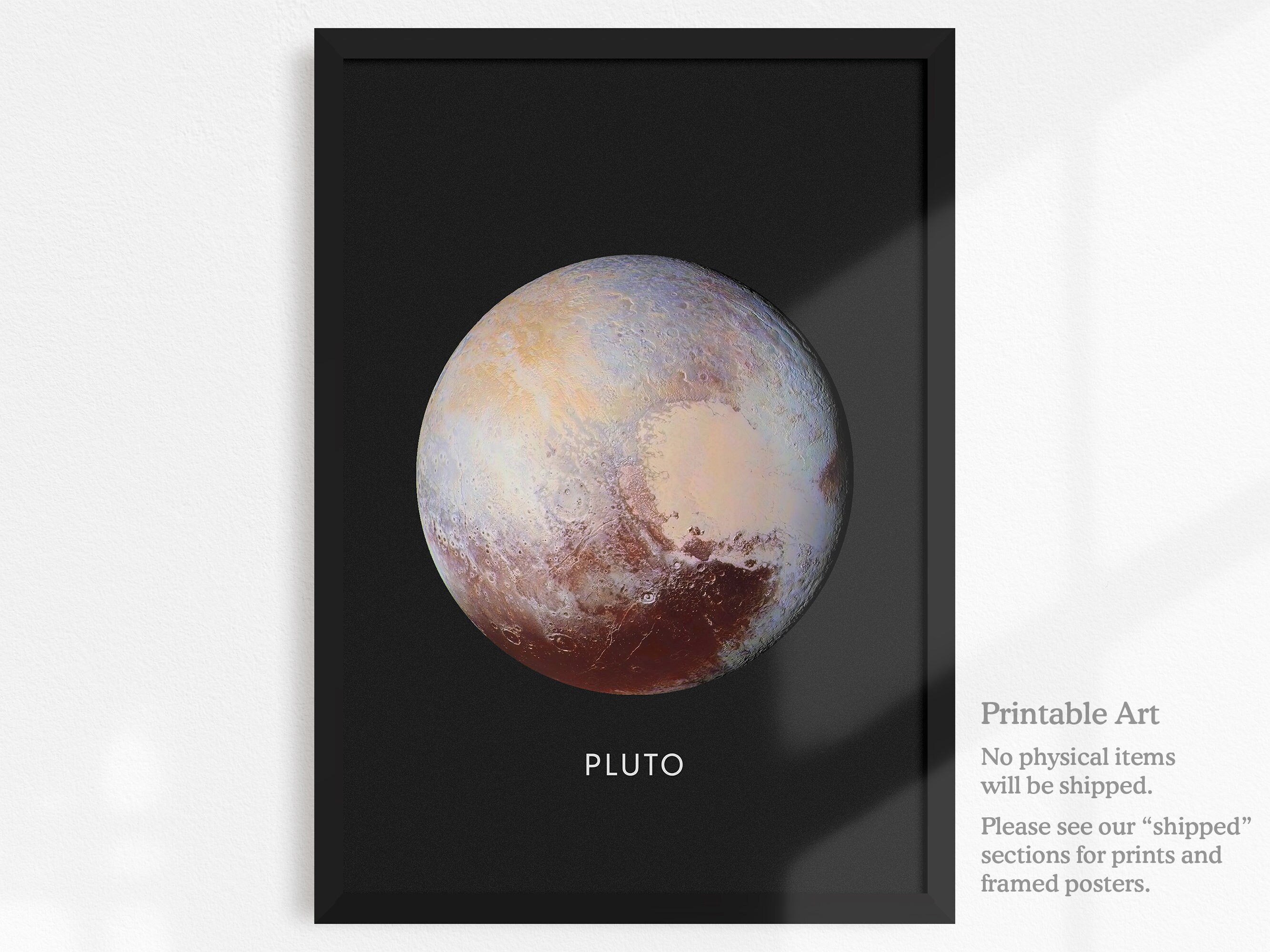 Pluto print Planet printable art Planet poster Modern art | Etsy