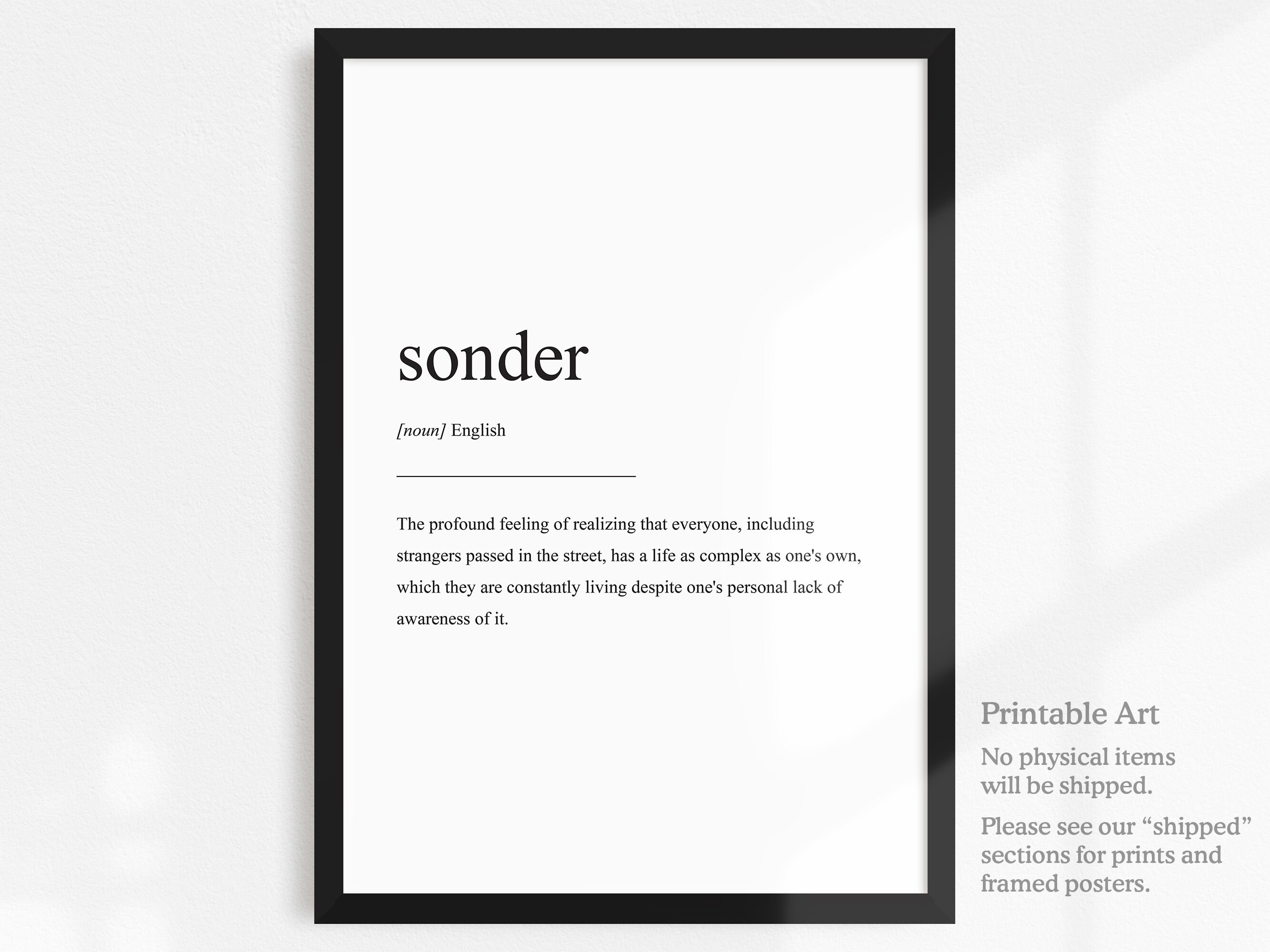 Sonder definition definition print word art printable art Etsy