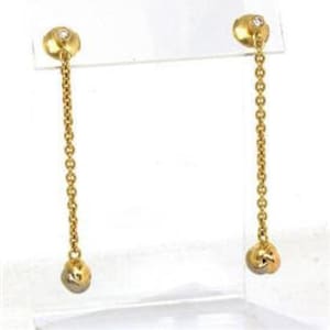 Cartier Diamond 18k Tri-Color Gold Love Knot Long Drop Dangle Earrings