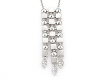 Bulgari LUCEA Diamonds 18k White Gold Long Pendant & Chain Necklace