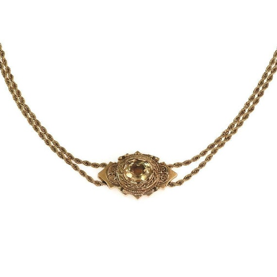 2294 - Victorian 8.00ct Citrine 14k Gold Pendant D