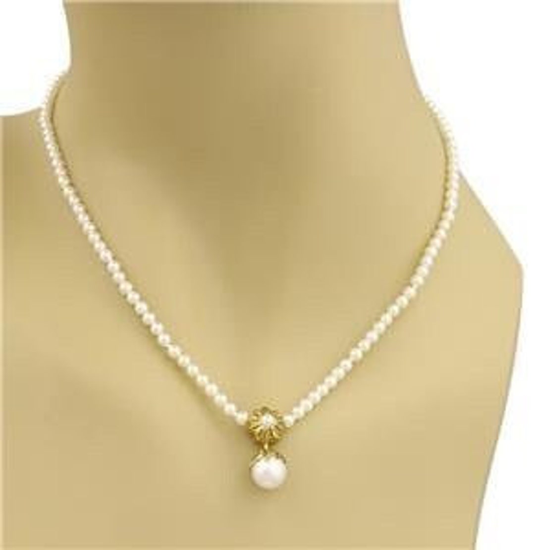 Tiffany & Co. 18k Yellow Gold Pearls Pendant Necklace - Etsy