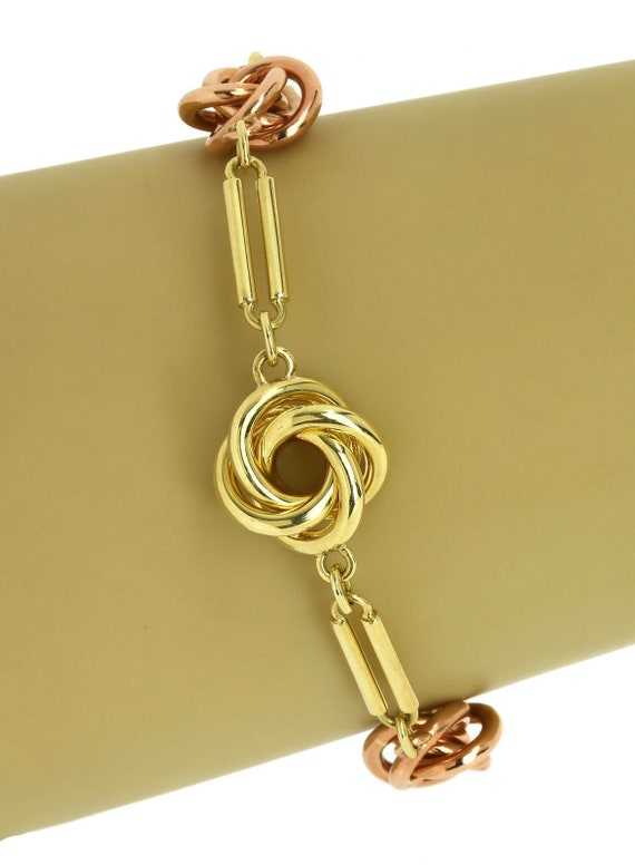 024690 - Vintage 14k Rose & Yellow Gold Love Knot… - image 2