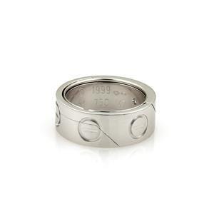 Cartier Love Secret Astro 18k White Gold Band Ring/Pendant Size EU 47 US 4 Cert.