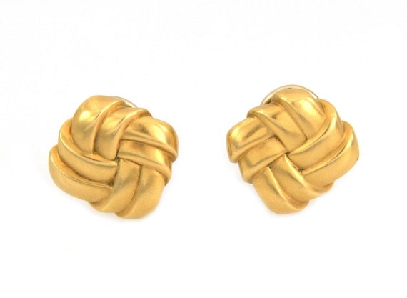 Angela Cummings Vintage 18k Yellow Gold Huggie Clip On Earrings  