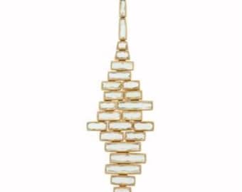 H. Stern Aquamarine Diamond 18k Yellow Gold Asymmetrical Pendant Necklace