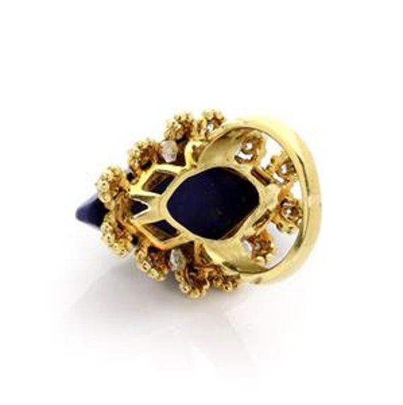 Estate Diamond Lapis 18k Yellow Gold Fancy Long T… - image 3