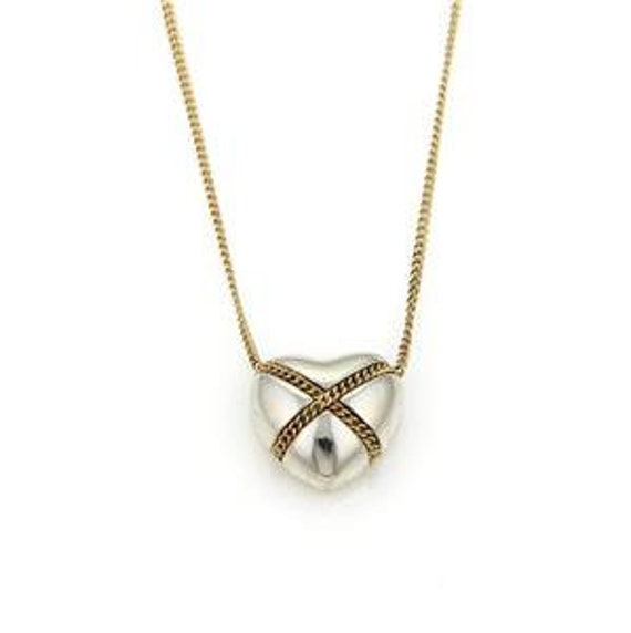 Tiffany & Co. Heart Pendant X Crossover Style 18k… - image 1