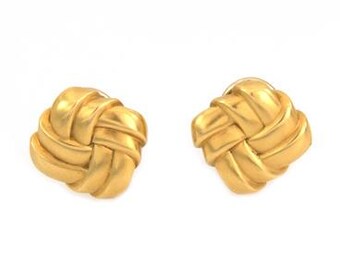 Boucles d'oreilles clip Huggie vintage en or jaune 18 carats Angela Cummings