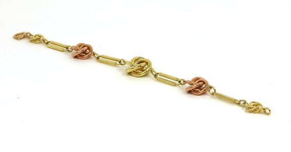 024690 - Vintage 14k Rose & Yellow Gold Love Knot… - image 3