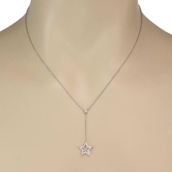 Tiffany Co. Diamond Platinum Lariat Star Pendant Necklace Etsy