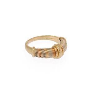 Picture of Cartier 18k Tri-color Gold Fine Wire Wrap Fancy Band Ring Size 50- US 5 ...