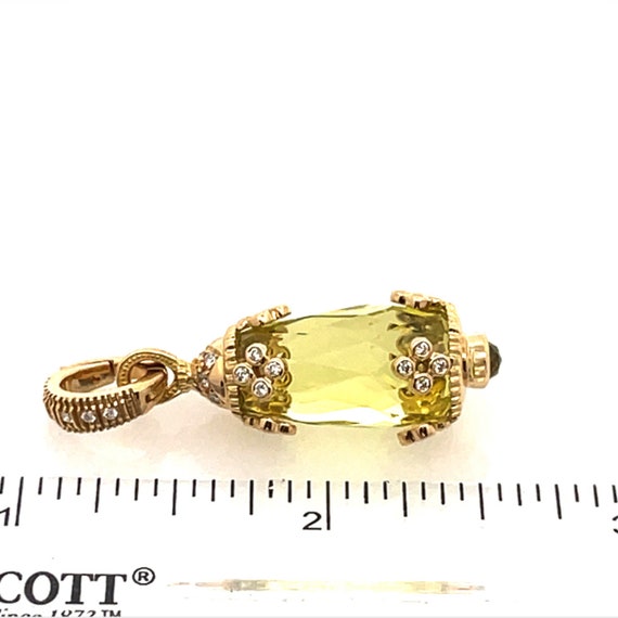 Diamond Citrine 18k Yellow Gold Floral Lantern St… - image 5