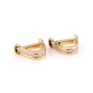 Cartier 18k Tri-Color Gold Oval Shape Flex Cufflinks