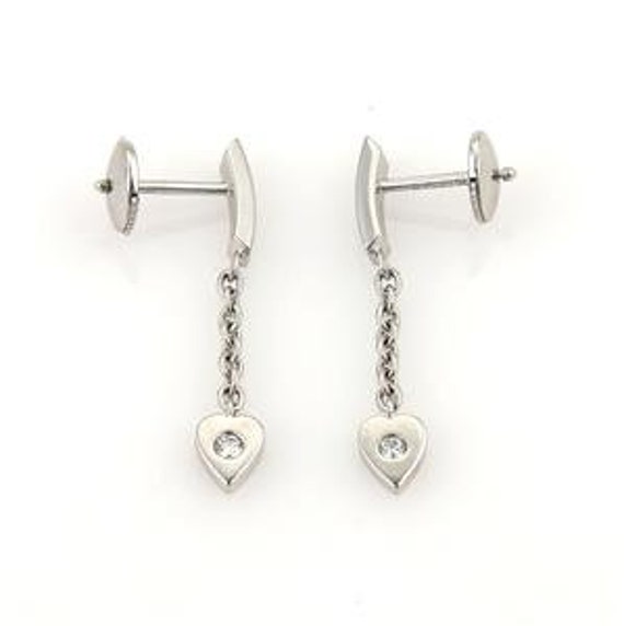 Cartier Mon Amour Diamond Hearts 18k White Gold Drop Dangle