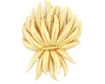 Tiffany & Co. Vintage 18k Yellow Gold Cluster Long Leaf Brooch