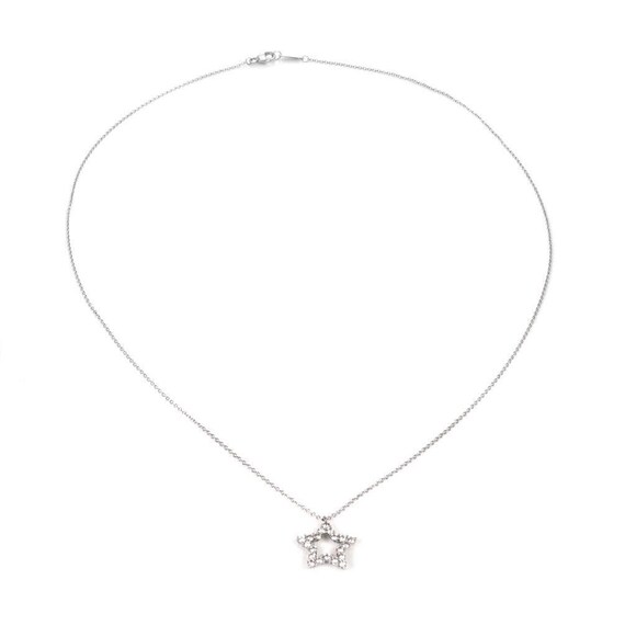 Tiffany & Co. Diamond Platinum Star Pendant Chain - image 3