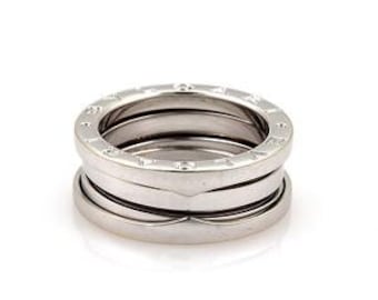 Bulgari B Zero-1 18k White Gold 7mm Band Ring Size 51-US 5.5